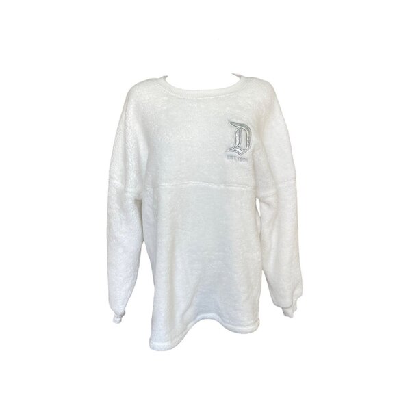 Disneyland Resort Spirit Jersey Womens Size S Sherpa Sweatshirt Fleece Spell Out - Picture 3 of 6